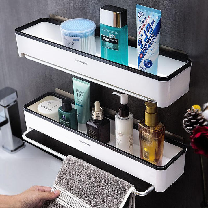 Lisslune | Bathroom wall organizer with towel holder and hanging rail