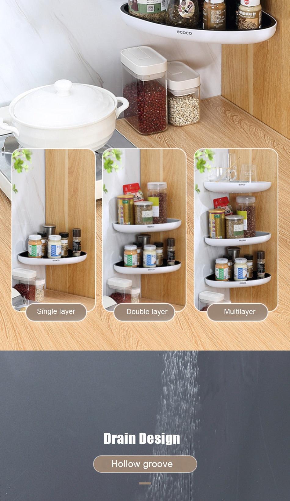 Lisslune | Smart Triangular Bathroom Organizer with Drainage System