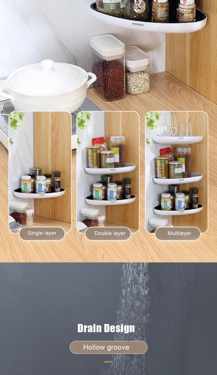 Lisslune | Smart Triangular Bathroom Organizer with Drainage System