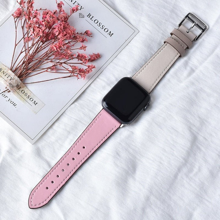 Lisslune | Leather strap for Apple Watch 42mm 38mm Series 3 4 5 6 SE 7 41MM 45MM