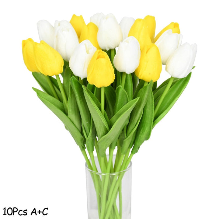 Lisslune | Artificial Flower Bouquet with Tulips, Decoration (10 Pieces)