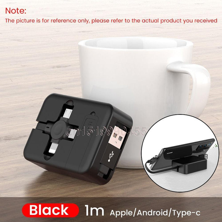 Lisslune | Multifunctional 4-in-1 retractable charging cable with integrated phone stand