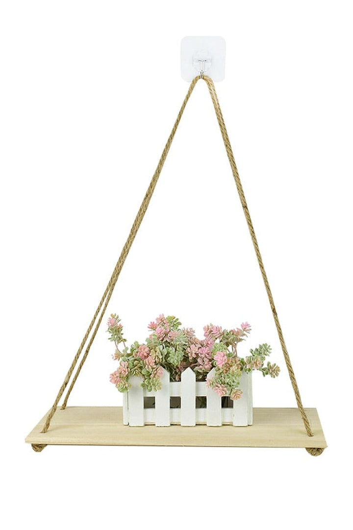 Lisslune | Aesthetic wooden swing wall shelf