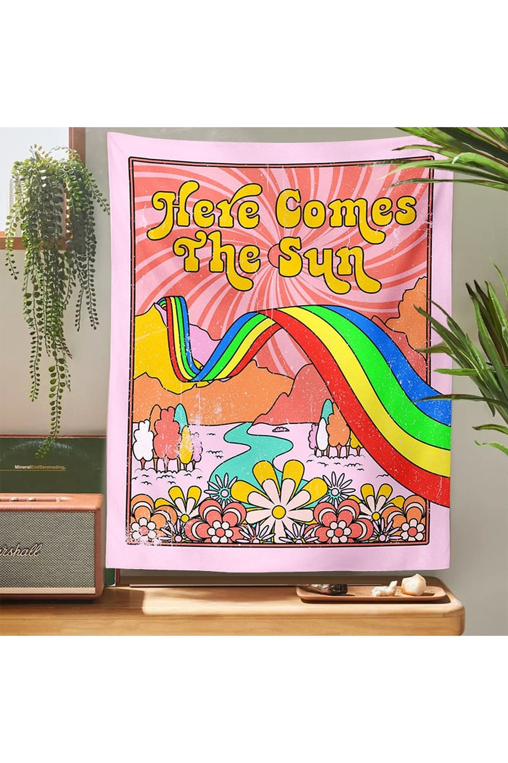 Lisslune | Comes The Sun 70s Psychedelic Tapestry