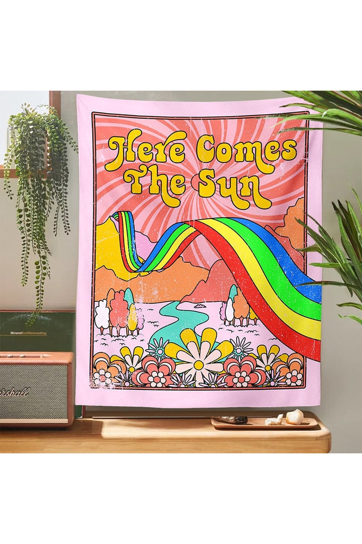 Lisslune | Comes The Sun 70s Psychedelic Tapestry