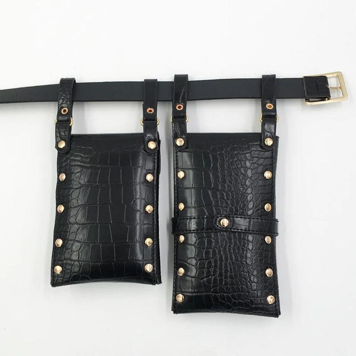 Lisslune | Edgy Women’s PU Leather Belt and Crossbody Bag Set for Trendsetters