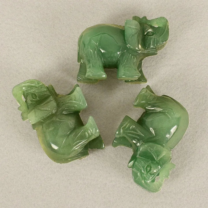 Lisslune | Green Aventurine Jade Stone Elephant Statue