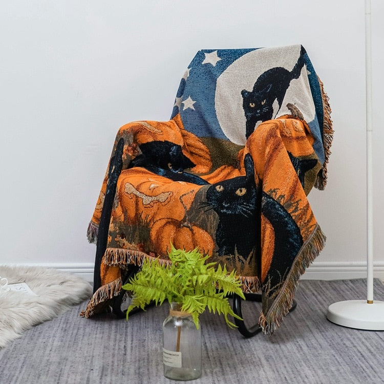 Lisslune | Vintage Pumpkin Sofa Cover Blanket