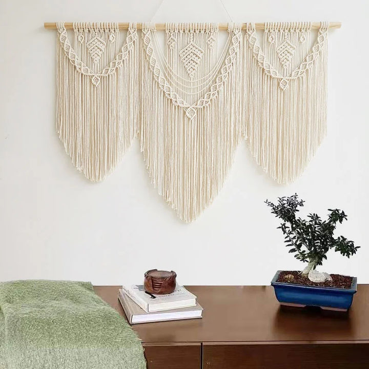 Rynx | Handwoven Pendant Macrame Wall Tapestry Geometry Bohemian Wall Tapestry Boho Decor Large Size Wall Tapestry Home Decor