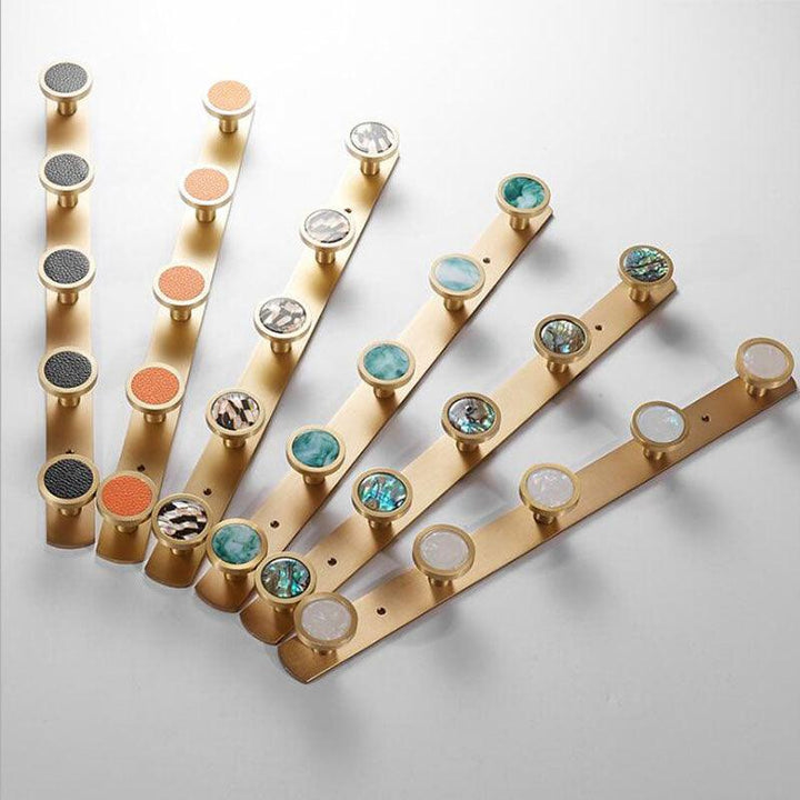 Lisslune | Elegant Luxe Gold Brass Wall Hook Rack with 5 Sturdy Hooks - Stylish Storage Solution