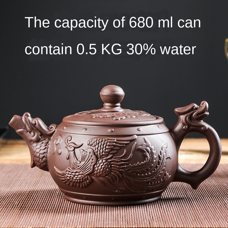 Lisslune | Large Capacity Household Handmade Purple Sand Teapot Chinese Tea Set Yixing Zisha Zhu Clay Ball Filter Bubble Teapot Moon Pot