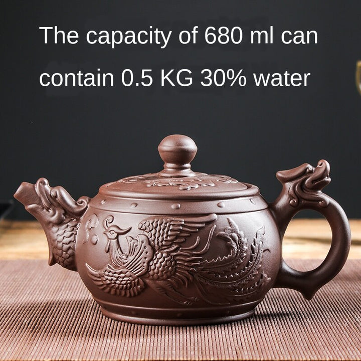 Lisslune | Large Capacity Household Handmade Purple Sand Teapot Chinese Tea Set Yixing Zisha Zhu Clay Ball Filter Bubble Teapot Moon Pot