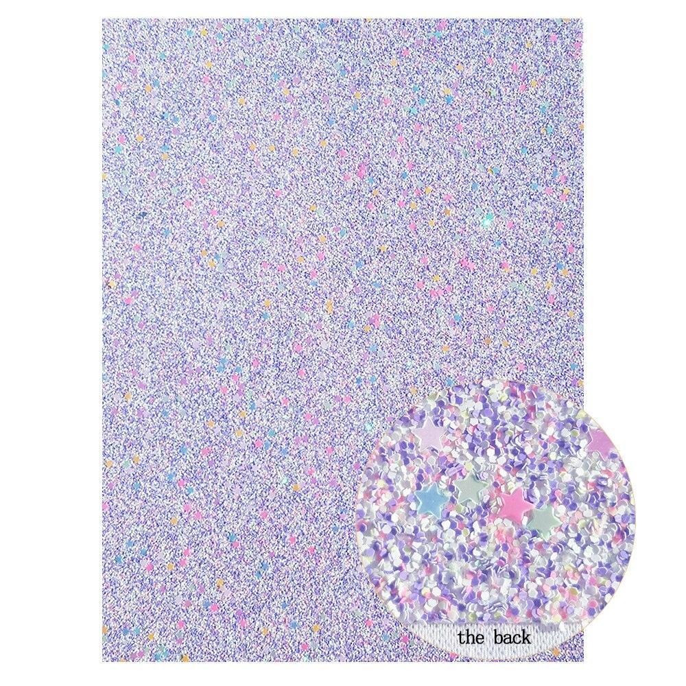 Lisslune | Sparkling Chunky Glitter Synthetic Leather Craft Sheets - A4 Size for Stunning DIY Projects