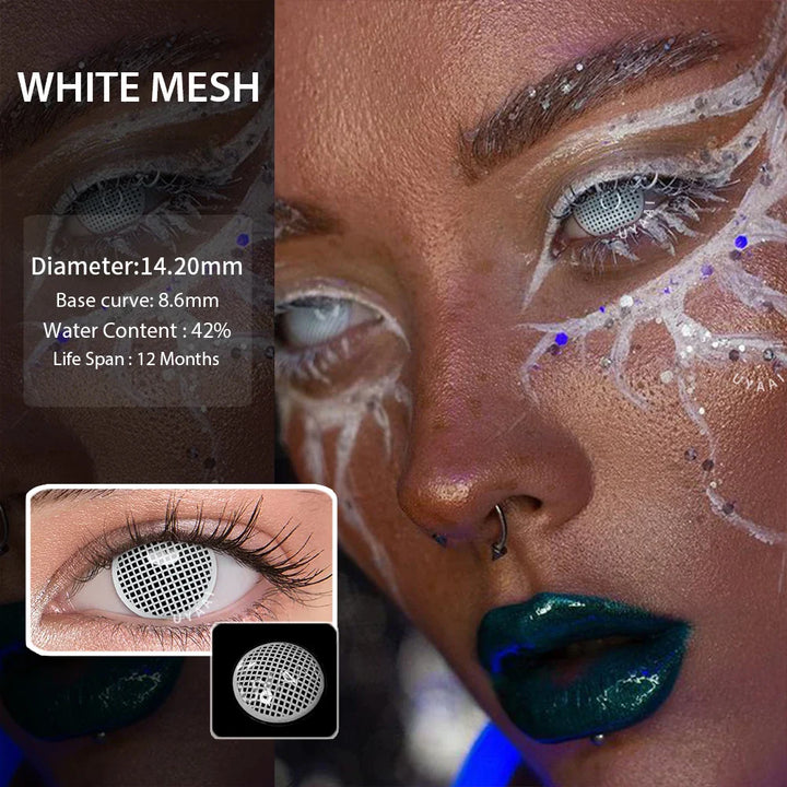Rynx | 1 Pair Anime Cosplay Contact Lenses Color Contact Lenses Anime Lenses Red Lenses White Lenses Anime Accessories Pink Lenses