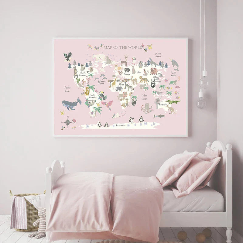 Lisslune | World map canvas poster