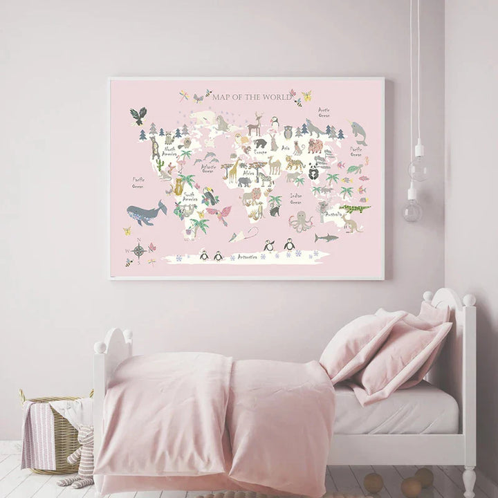 Lisslune | World map canvas poster