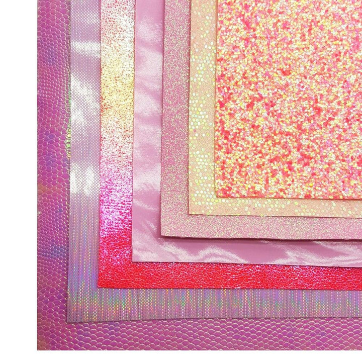 Lisslune | Sparkling Pink Faux Leather Crafting Sheets - Elevate your DIY projects