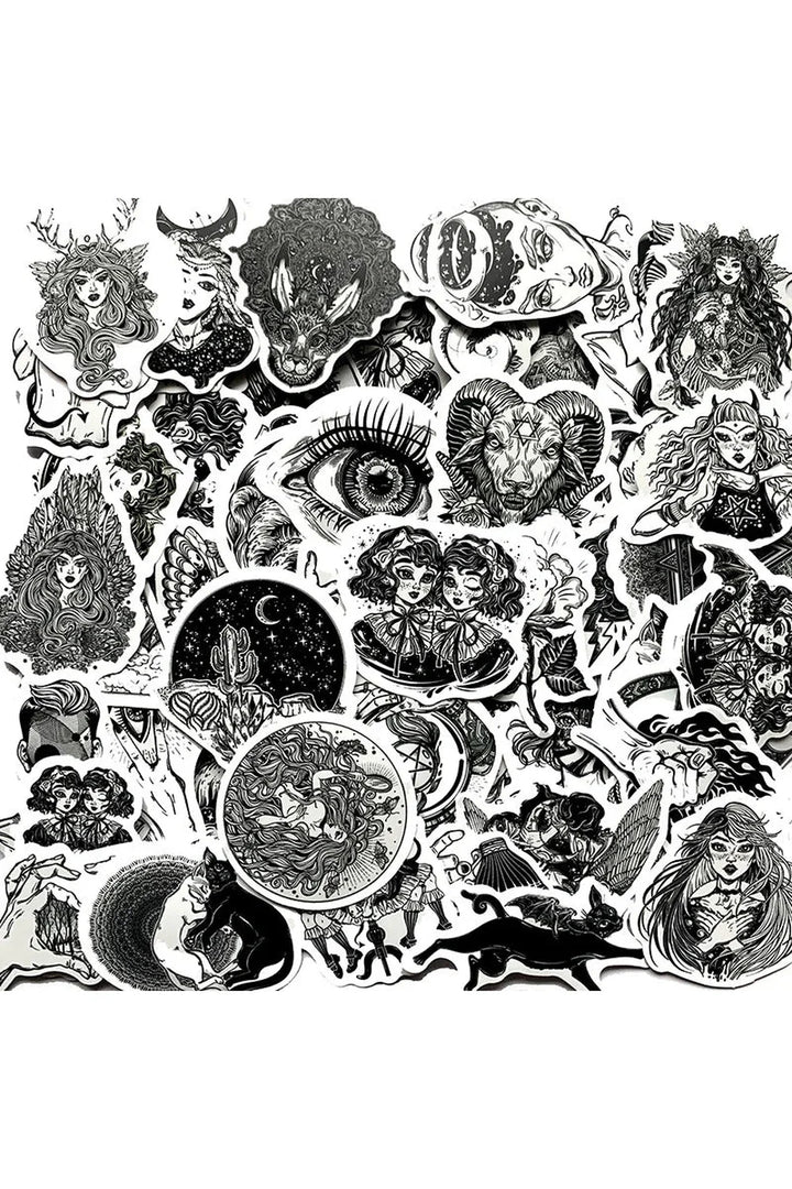 Lisslune | White Gothic Scrapbooking Stickers