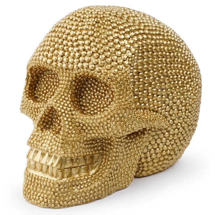 Lisslune | BUF Large Silver/Gold Skull Statue Resin Craft Decorative Ornaments Halloween Decoration Sculpture Home Decor Figures