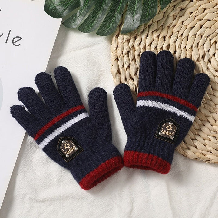 Lisslune | Thick children's wool gloves with full fingers (5-10 years)