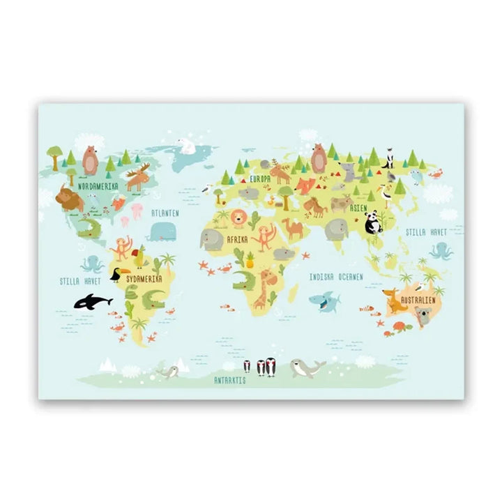 Lisslune | World map canvas poster