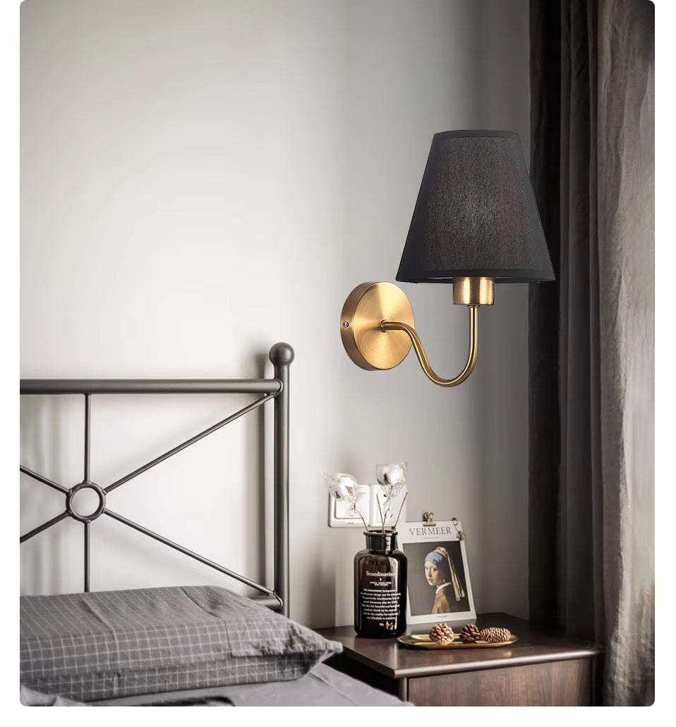 Lisslune | RusticGlow - Wandlamp van Stof in Amerikaanse Stijl