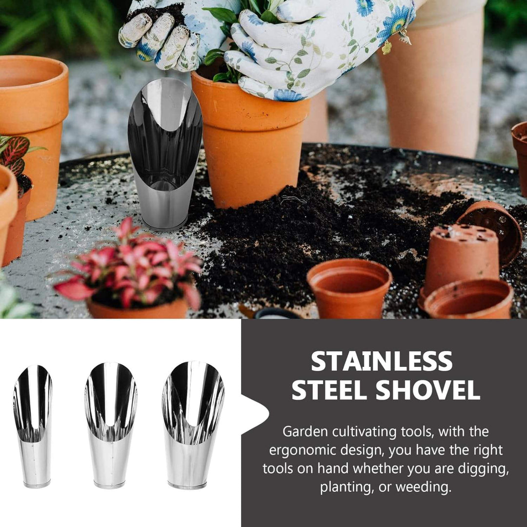Lisslune | Stainless Steel Scoop for Potting Soil – Robust Planting Scoop for Garden and Balcony