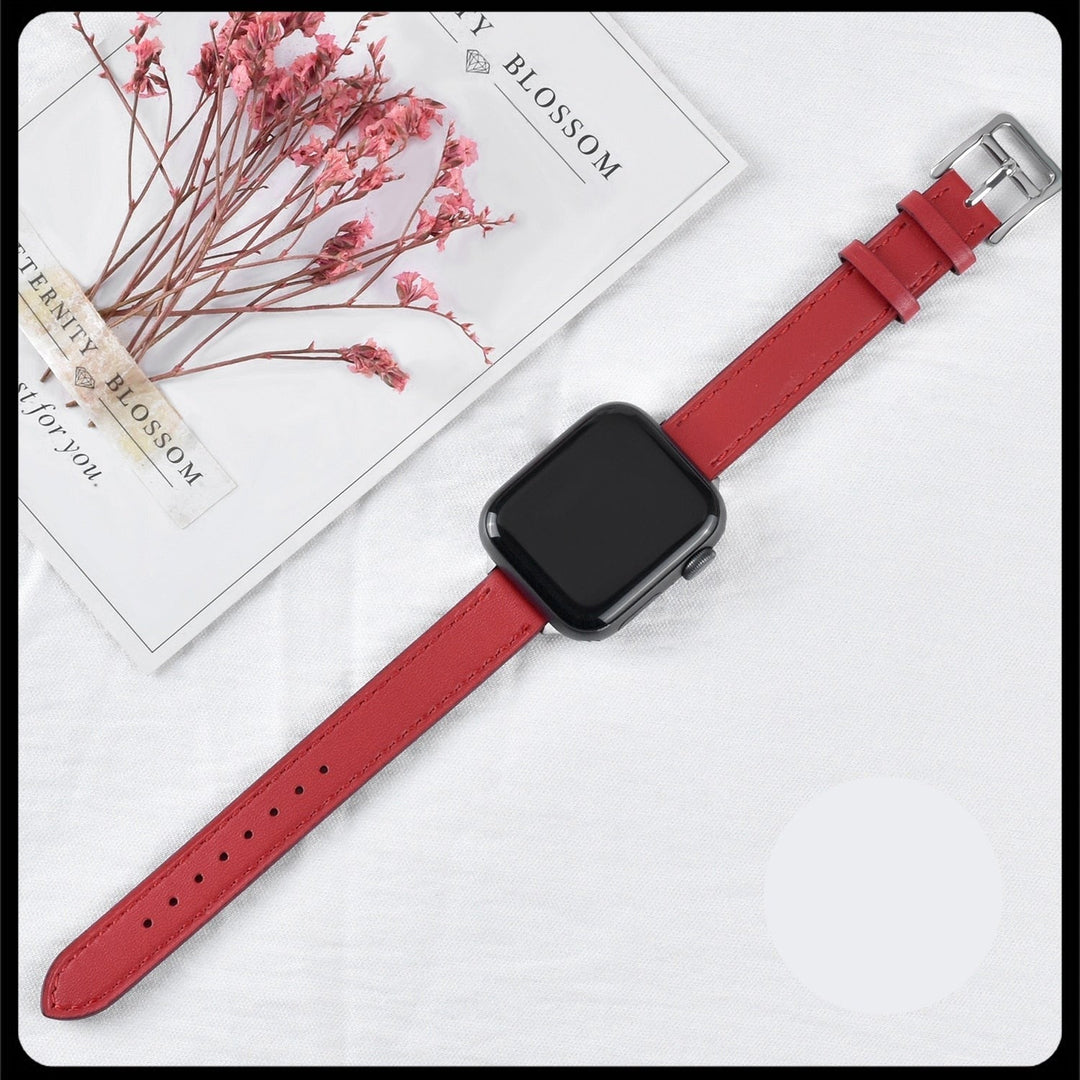 Lisslune | Leather strap for Apple Watch 42mm 38mm Series 3 4 5 6 SE 7 41MM 45MM