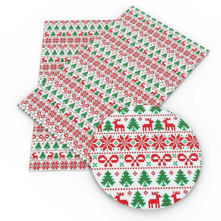 Lisslune | Crimson Holiday Synthetic Leather Craft Set - DIY Festive Fabric Set