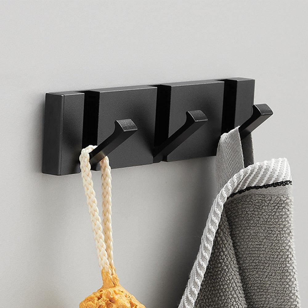 Lisslune | Modern Black Gold Compact Folding Towel Holder