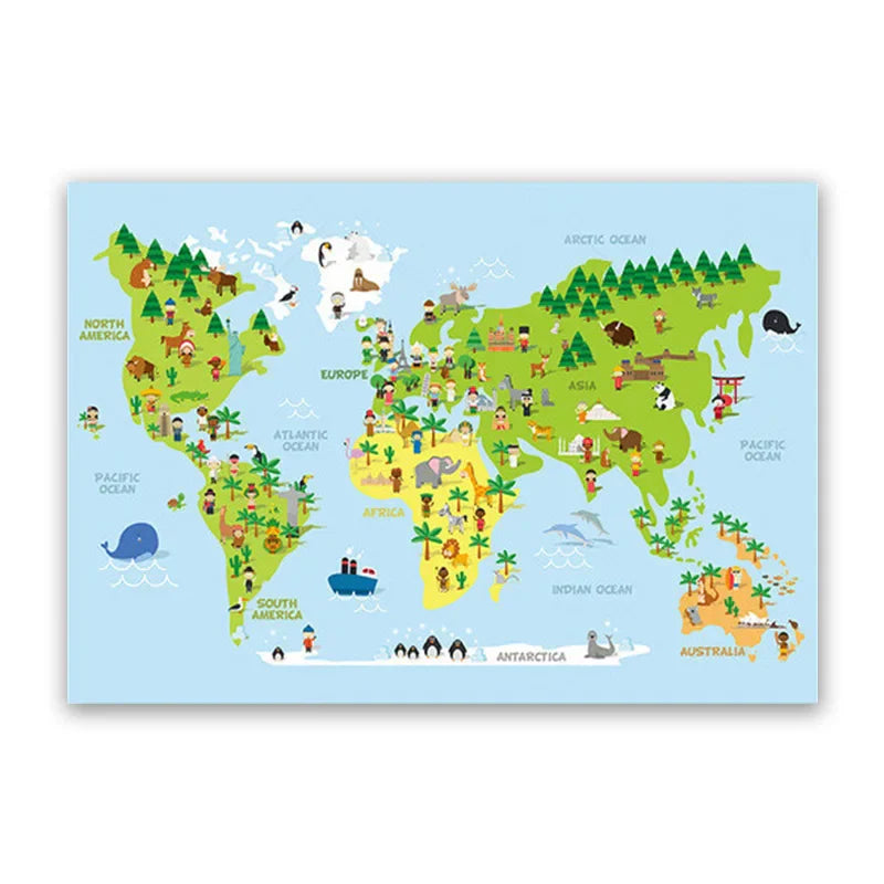 Lisslune | World map canvas poster