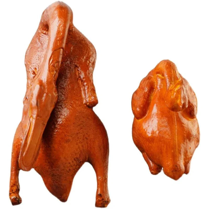 Lisslune | Life-Like Miniature Roasted Duck and Chicken Table Centerpiece for Culinary Decoration