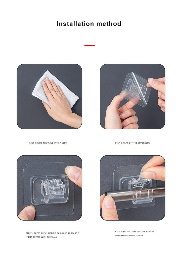 Lisslune | Self Adhesive Curtain Rod Holder