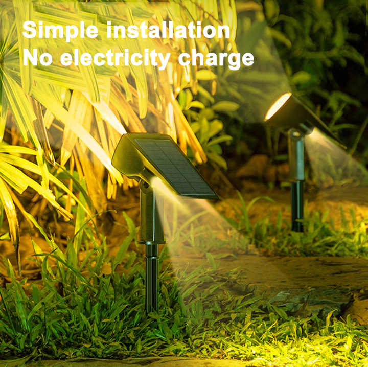 Lisslune | Solar LED Spotlight – Outdoor lighting with solar panel for garden and pathways