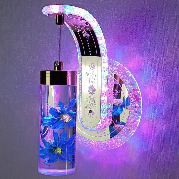 Lisslune | Elegant Crystal Flower Dimming Wall Lamp