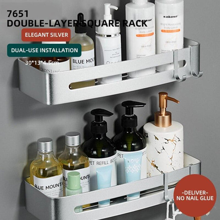 Lisslune | Stylish Wall-Mounted Bathroom Organizer in Premium Space Aluminum: A Luxury Storage Solution