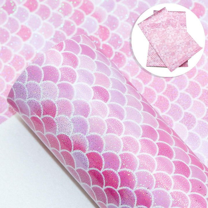 Lisslune | Enchanting Mermaid Shub Laser Engraved Synthetic Leather Craft Sheet for Creative Projects