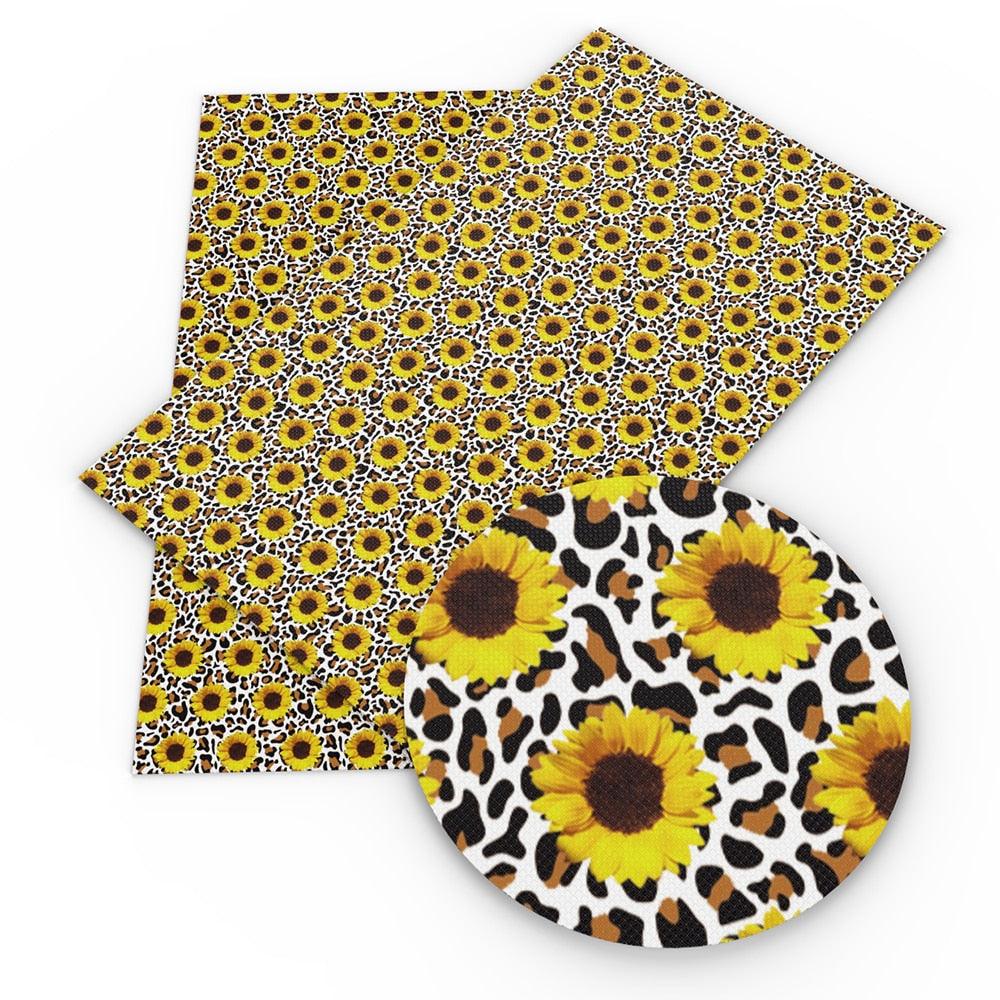 Lisslune | Vibrant Geometric Floral Synthetic Leather Craft Sheet - Enhance Your DIY Projects