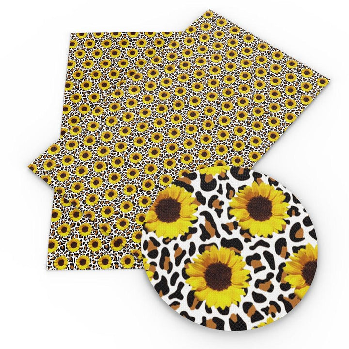 Lisslune | Vibrant Geometric Floral Synthetic Leather Craft Sheet - Enhance Your DIY Projects