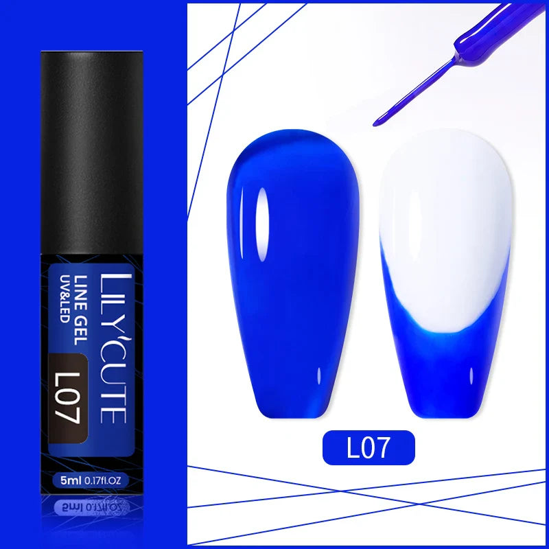 Rynx | 5ml Line Nail Art Polish Liner Pen Gel with Brush Varnish Semi Permanent Gel Nail Polish Wire Drawing Line Nail Art Tool