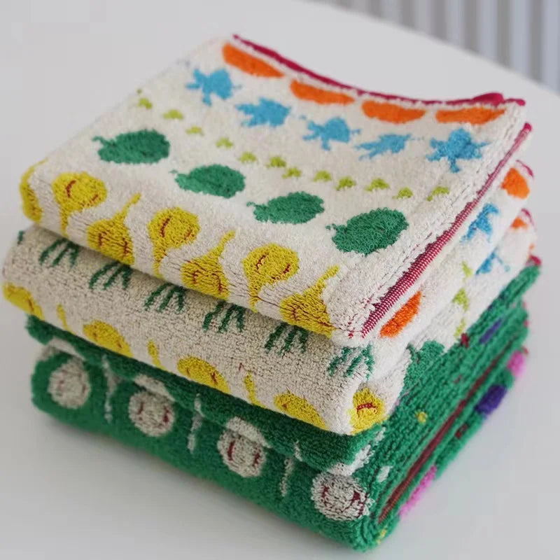Rynx | Japanese pure cotton towels cute vegetables super absorbent towel thick soft skin-friendly bath towel for children & adults