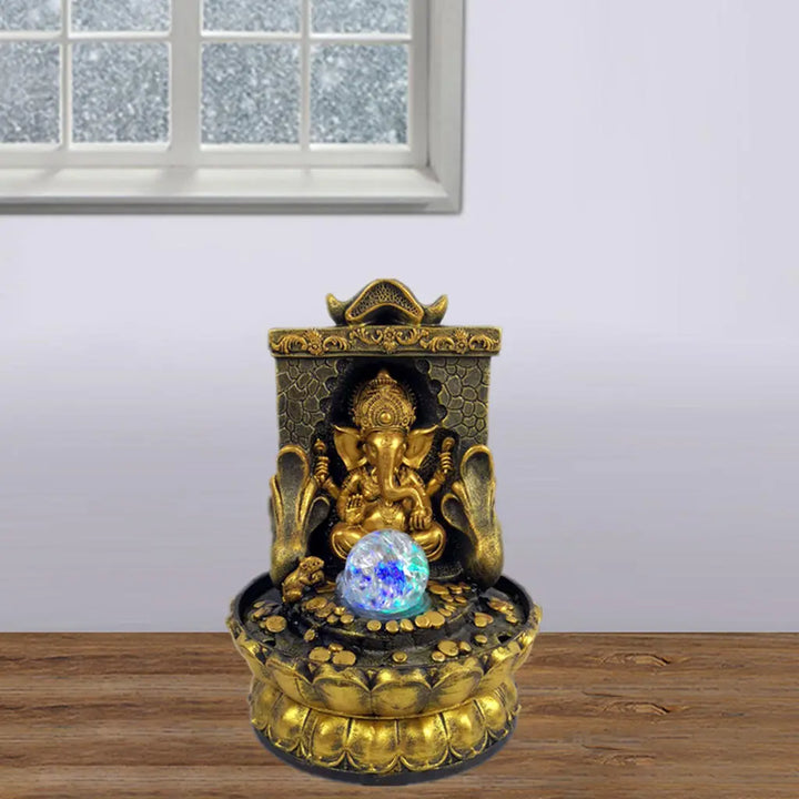 Lisslune | Stunning Ganesha Statue with LED Inner Water Source