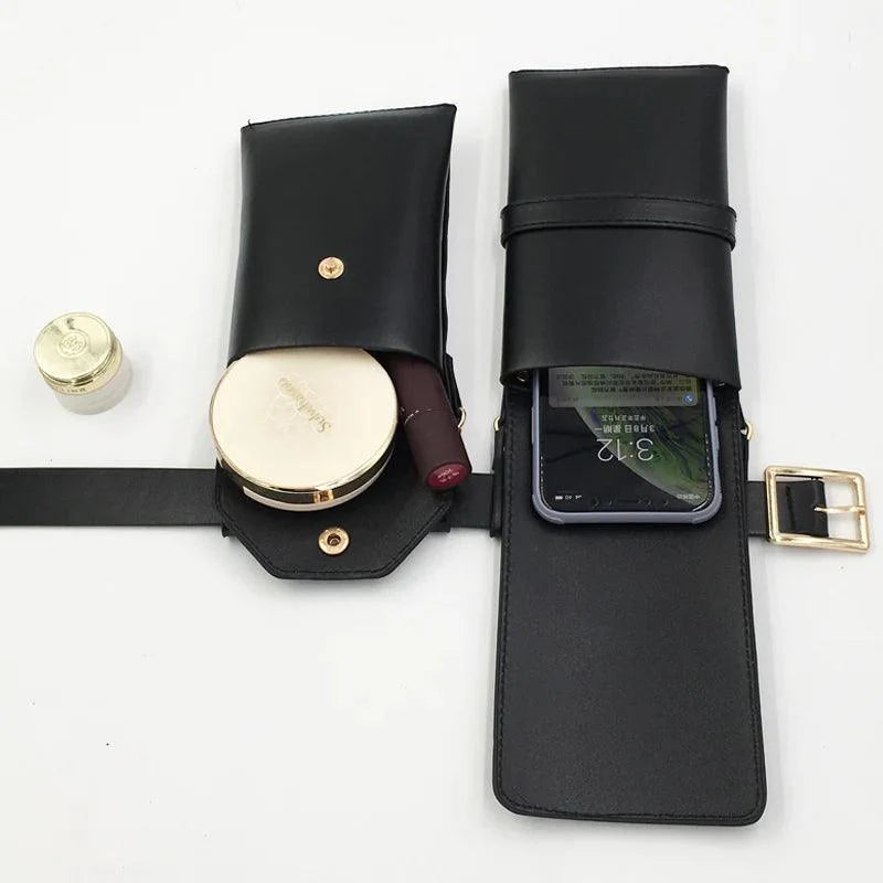 Lisslune | Edgy Women’s PU Leather Belt and Crossbody Bag Set for Trendsetters