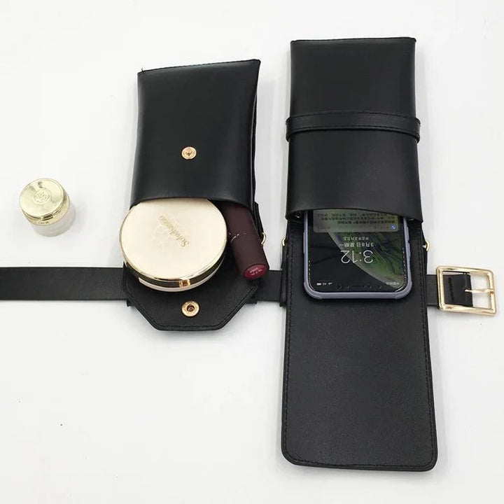 Lisslune | Edgy Women’s PU Leather Belt and Crossbody Bag Set for Trendsetters