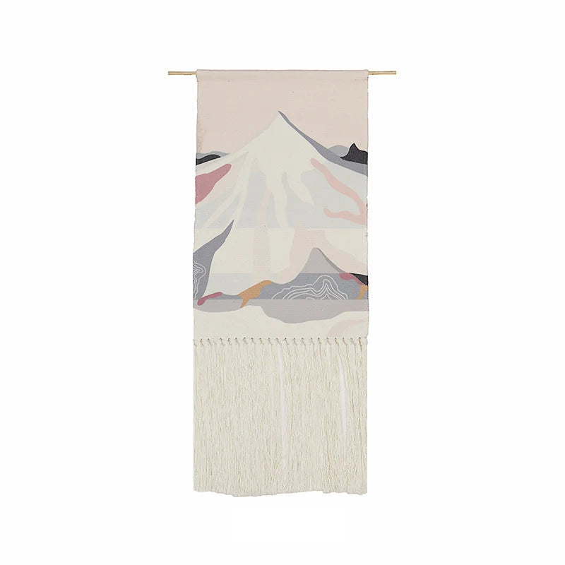 Rynx | Macramé Landscape Wall Tapestry with Handmade Tassels Dormitory Hotel Wall Fabric Blanket Cover Decoration Home Stay Aesthetic Decoration