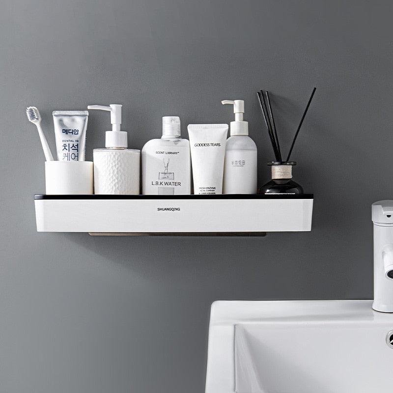 Lisslune | Bathroom wall organizer with towel holder and hanging rail