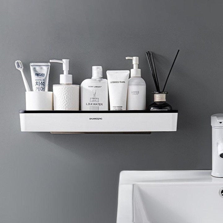 Lisslune | Bathroom wall organizer with towel holder and hanging rail