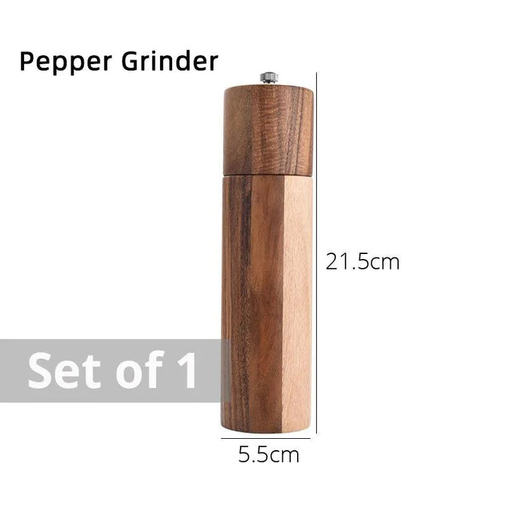 Lisslune | Elegant Acacia Wood Spice Mill Duo - Premium Kitchen Spice Mill