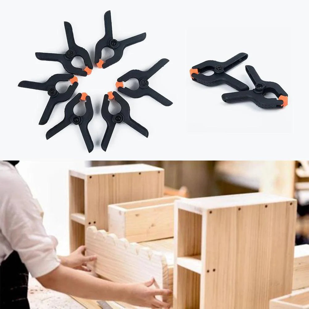 Lisslune | Sustainable 6-piece plastic clamp set with spring for woodworking and DIY tasks