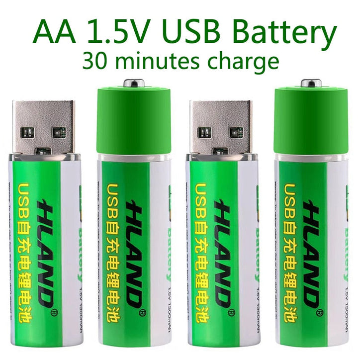 Lisslune | 2 pieces USB rechargeable battery